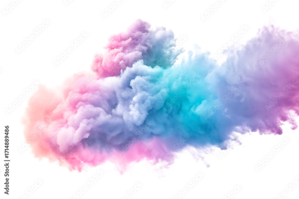 Fototapeta premium Pastel colored smoke cloud isolated on a transparent background