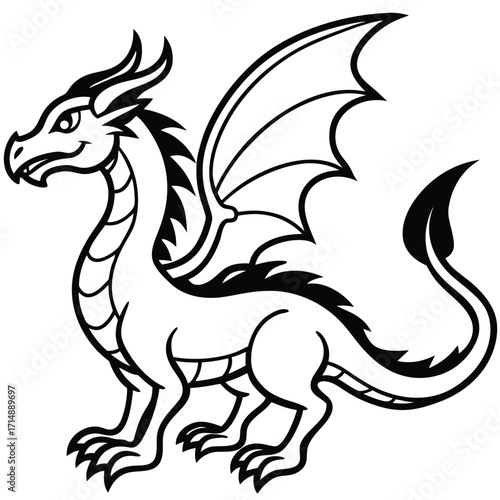 Majestic mythical dragon creature in vibrant colors with intricate details