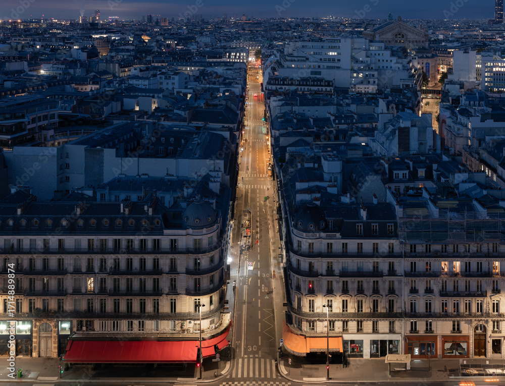 custom made wallpaper toronto digitalChaussée-d'Antin road, Paris, night view from the top
