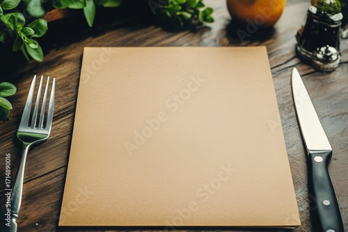 Empty Table Setting Ready for Dining Experience in a Cozy Restaurant.