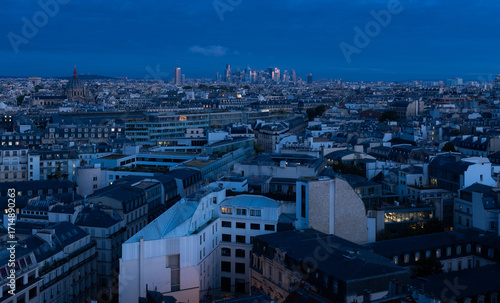 Wallpaper Mural Paris panorama from above, La Defanse and central quarters at the sunrise Torontodigital.ca