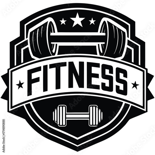Dynamic dumbbell logo design for fitness gyms and sports brands