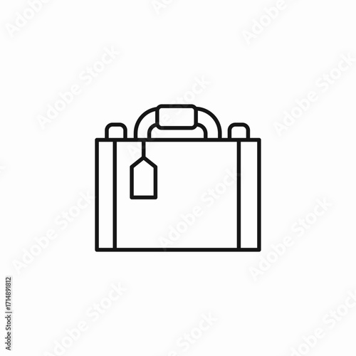 briefcase with tag icon sign vector
