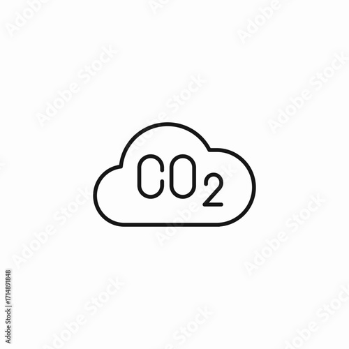 carbon dioxide cloud icon sign vector