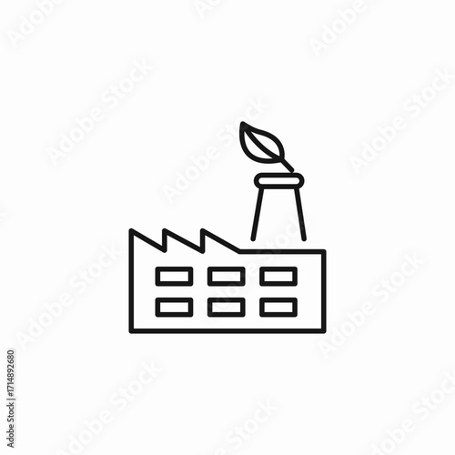 green factory building icon sign vector