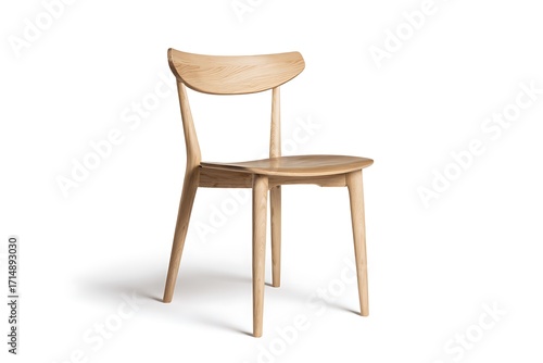 Wallpaper Mural Elegant light wood chair on white, perfect for showcasing modern minimalist furniture design, promoting Scandinavian style, or illustrating interior design trends Torontodigital.ca