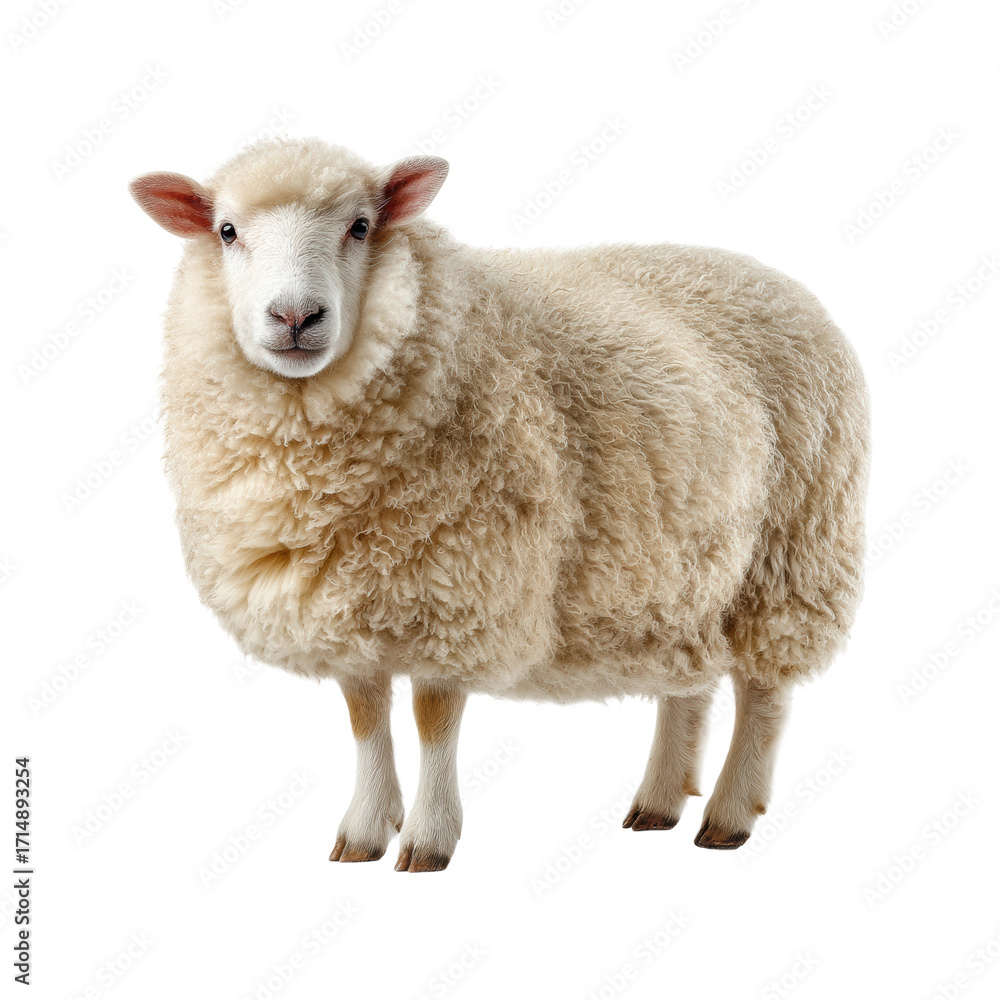 Fototapeta premium Playful sheep grazing in green pasture farm animals PNG, isolated on transparent background