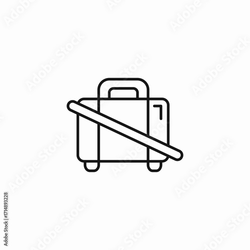 no trolley allowed icon sign vector