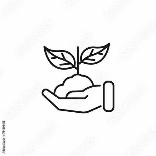 plant in hand icon sign vector