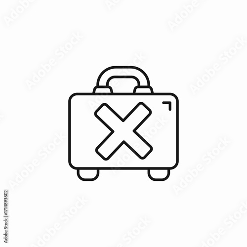 prohibited luggage item icon sign vector
