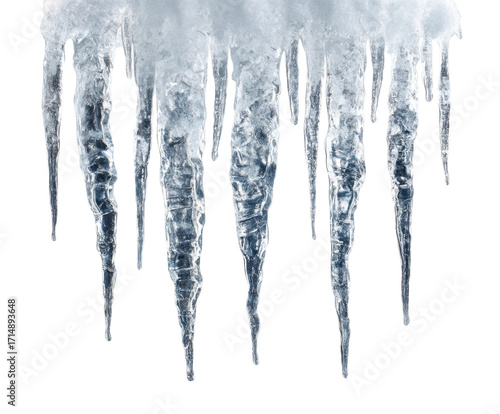 Icicles forming in winter nature PNG, isolated on transparent background