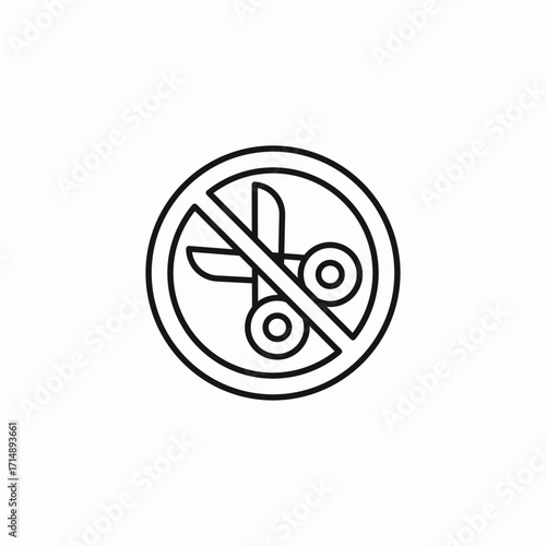prohibited scissors sign icon sign vector