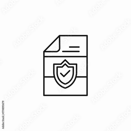 protected document security icon sign vector
