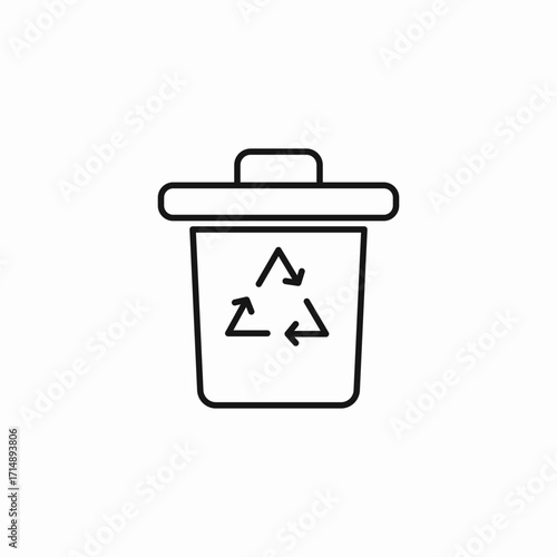 recycling trash can icon sign vector