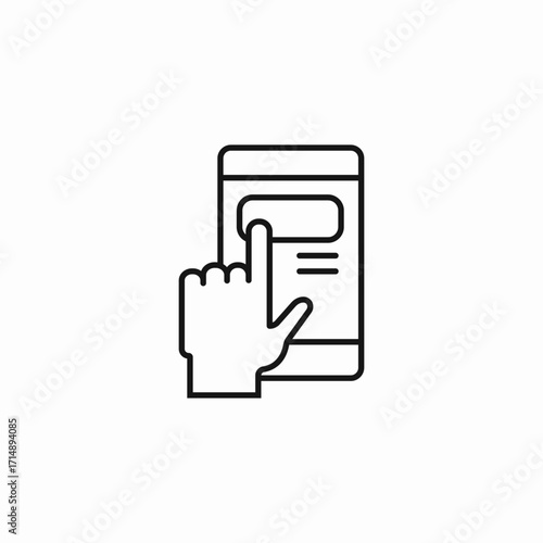 tapping mobile phone icon sign vector