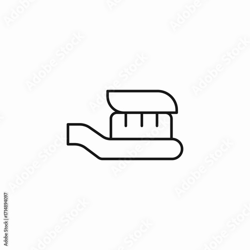toothbrush with toothpaste icon sign vector