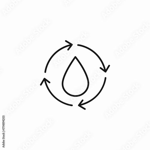 water recycle icon icon sign vector