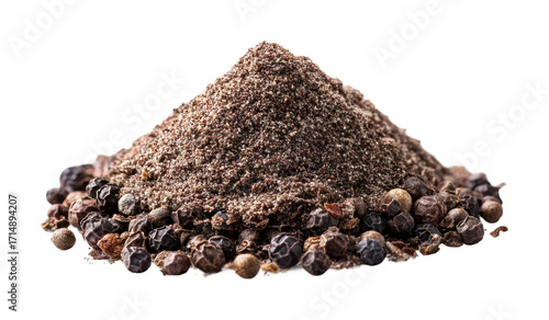 Cooking seasoning black pepper powder kitchen food PNG, isolated on transparent background