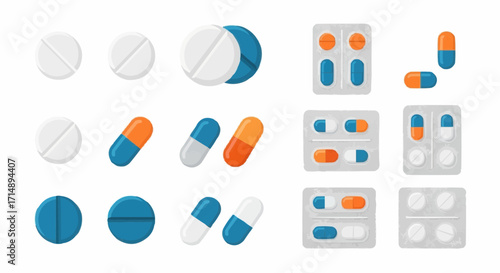 Medicine and pharmacy pills and capsules vector illustration for medical healthcare concept and pharmaceutical industry design use vector