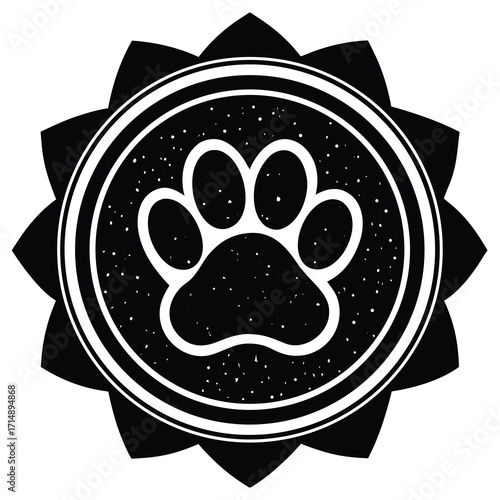 Charming paw print logo design for a pet shop vet clinic or animal care business