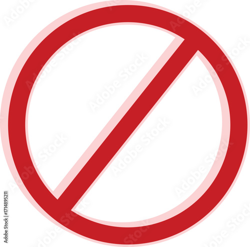 Free Download Red prohibition sign symbol with circle and diagonal line. Blank warning template for restriction, safety, caution, danger, rule, regulation, and forbidden message in vector illustration. - GFXLoad