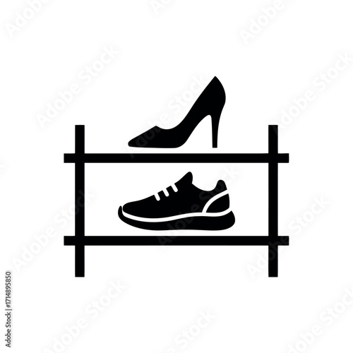 Shoe rack, footwear and fashion concept