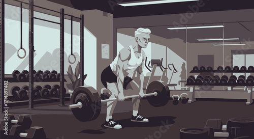 Weightlifting at the Gym A Man's Strength Training Journey