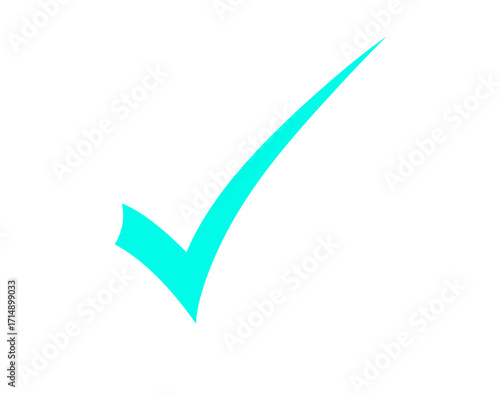 Free Download Turquoise check mark isolated on transparent background - GFXLoad