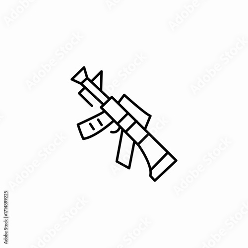 ak47 rifle automatic icon sign vector