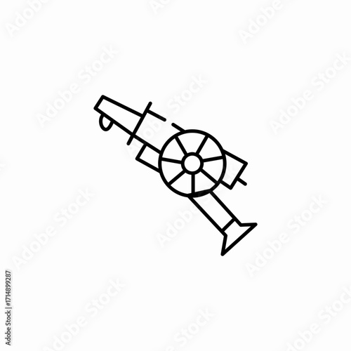 antique military cannon icon sign vector