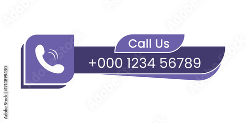 Minimal Phone Contact Label Design, Call Button Design for Helpline Service