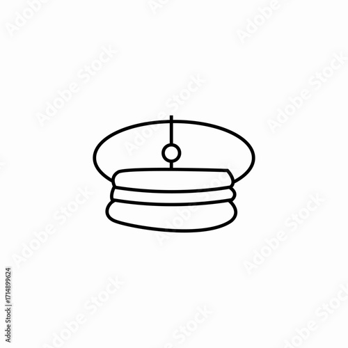 military officer cap icon sign vector