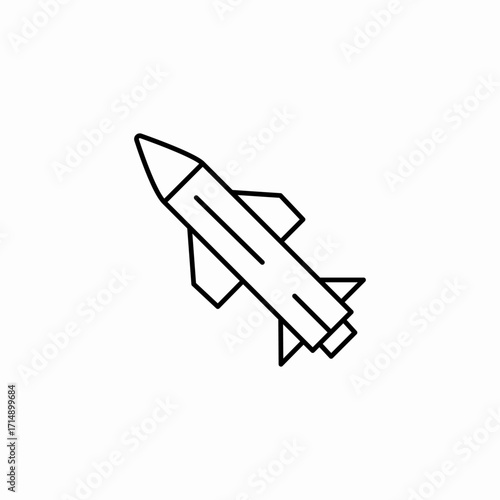 missile with fins icon sign vector