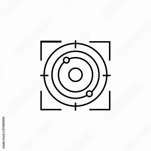 radar screen with target icon sign vector