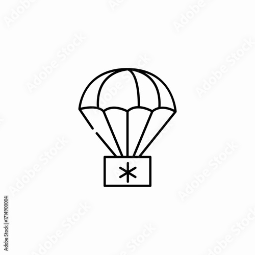 supply drop parachute icon sign vector