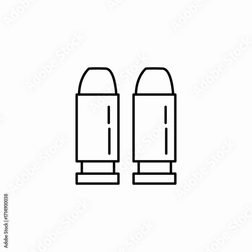 two rifle bullets icon sign vector