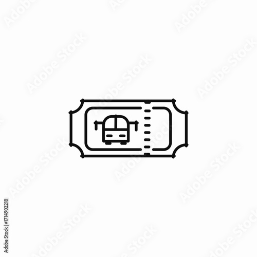 bus ticket stub icon sign vector