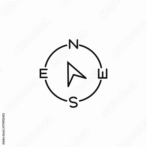 direction finding compass icon sign vector