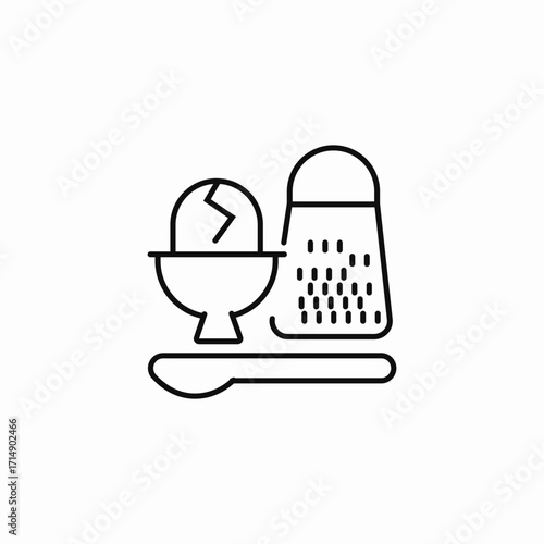 egg grater spoon icon sign vector