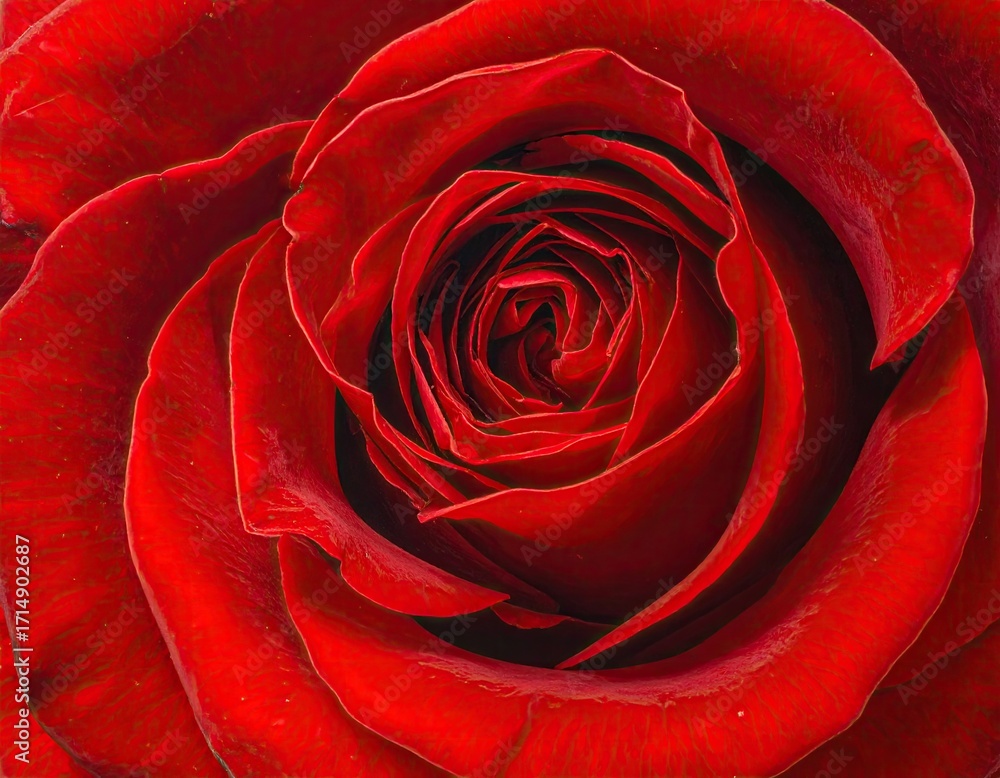 Naklejka premium Close-up of a vibrant red rose (1)