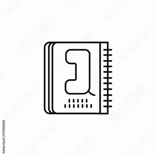 notebook with phone icon icon sign vector
