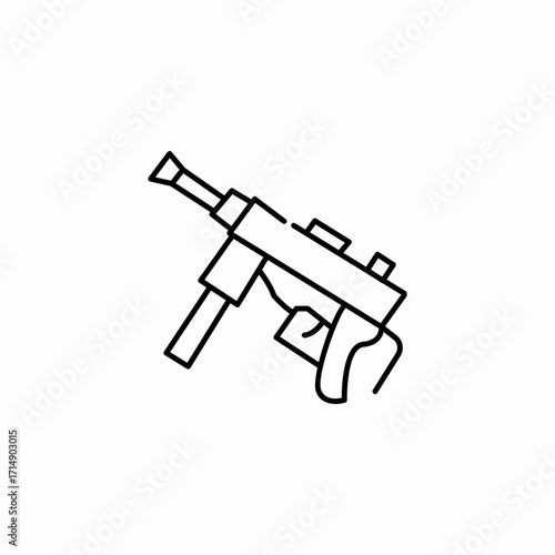 submachine gun weapon icon sign vector
