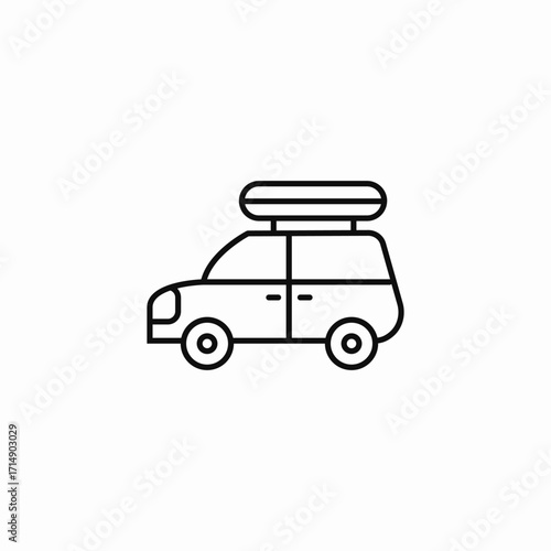 suv with roof rack icon sign vector