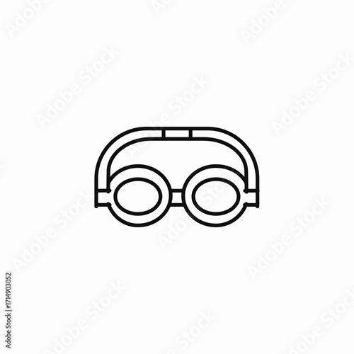 swimming goggles equipment icon sign vector