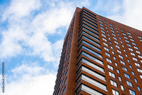 Modern architecture concept: modern futuristic functional building detail photo