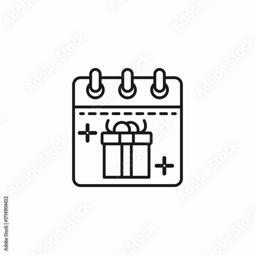 calendar gift event icon sign vector