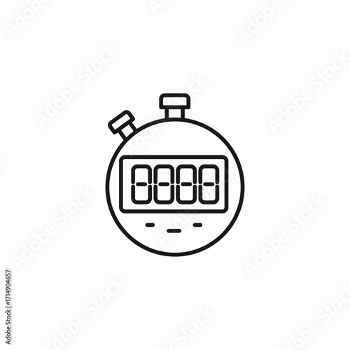 digital stopwatch timer icon sign vector
