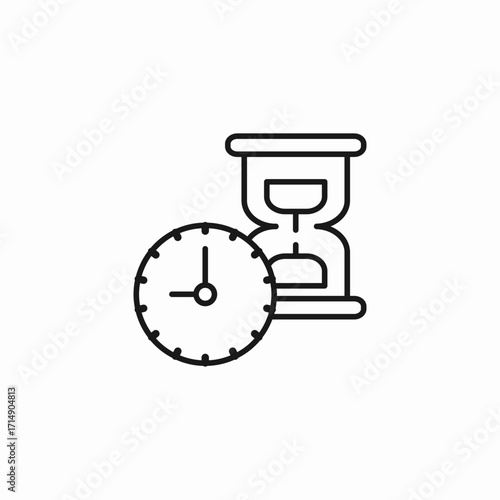 hourglass clock time icon sign vector