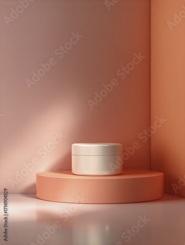 Brightly Lit Room With Colorful Shadows and Smooth Shelf in Soft Light.