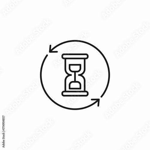 hourglass in cycle icon sign vector